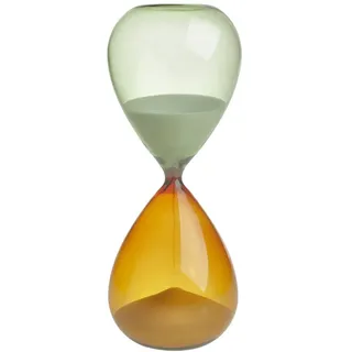 TFA Dostmann Sanduhr, 18.6010.02.41, Laufzeit ca. 30 Minuten, Tischuhr, aus Glas, als Dekoobjekt geeignet, orange-grün, Sand, (L) (B) 90 x (H) 230 mm