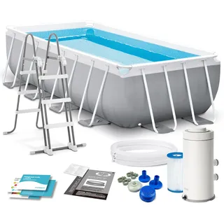 Intex Prism Frame Pool Set 400 x 200 x 100 cm inkl. Filterpumpe und Poolleiter