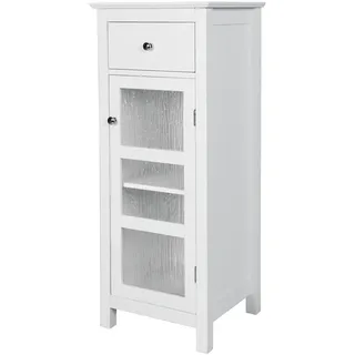 Elegant Home Fashions Badezimmer Connor Bodenschrank mit 1 Tür & Schublade Weiß ELG-579