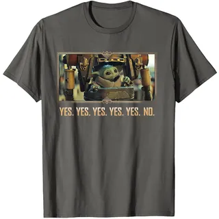 Star Wars The Mandalorian Season 3 Grogu in IG-12 Yes Yes No T-Shirt, Herren, Anthrazit, 3XL