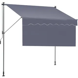 Vevor Balkonmarkise 3 x 1,2 m grau