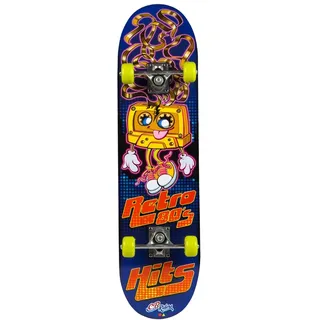 Colorbaby Holz-Skateboard Retro 80's Größe 79x20cm mit Aluminiumachse und PVC-Rollen 50x30mm (85094)