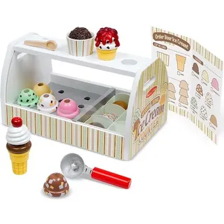 Melissa & Doug Eis Holzspielzeug ab 3 Jahre & Küchenzubehör Kinder Holz | Montessori Spielzeug ab 3 Jahre | Eisdiele für Rollenspiele mit Einkaufsladen | Kinderküche Kaufläden & Zubehör