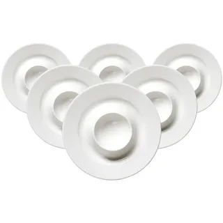 Ritzenhoff & Breker Saphir Eierteller Ø 11,5 cm 6er Set | Porzellan Geschirr-Serie in Weiß mit Mosaik-Relief | spülmaschinenfest & mikrowellengeeignet | Elegant & Modern