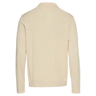 Langarm-Poloshirt CAMEL ACTIVE, Herren, Gr. S, beige (oatmeal), Obermaterial: 100% Baumwolle, unifarben, regular fit taillenbedeckt, Shirts Langarm-Poloshirt, mit Rippbündchen