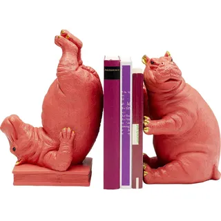 Kare Design Buchstütze Hippo, (2/Set), Pink, (H/B/T) 26x19x14cm