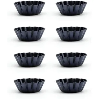 Pyuyan 8 Stück Eier Torte Form, Kohlenstoffstahl Mini Tarteform, 6.5Cm Mini Tarteform, Antihaft Tartelette Förmchen, Torteletts Törtchenformen, für Pudding, Kuchen, Cupcake, Muffin, Wiederverwendbare