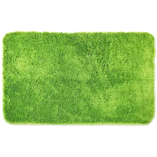 WohnDirect Badezimmerteppich 50x80 cm Grün – Badematte Flauschig & rutschfest für Dusche & Badewanne, Saugstarker Badvorleger Mikrofaser, Waschbar & Fußbodenheizung