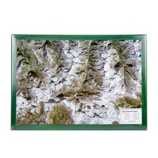 Georelief 3D Reliefkarte Matterhornregion - mit grünem Holzrahmen - MITTEL