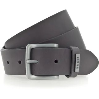 Ledergürtel MUSTANG "Wayne", Herren, Gr. 105, grau, Rindsleder, unifarben, Gürtel Ledergürtel, mit benieteter Schlaufe, unifarben, im Casual-Design