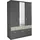 Drehtürenschrank Bremen 136 x 199 x 58 cm Grau