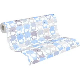 A.S. Création Vliestapete Tapete mit Tieren Kinderzimmertapete blau grau FSC®