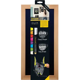 Securit Kreidetafel, 20 x 40 cm, mehrfarbig | Einfach zu reinigen - Robuste Verarbeitung