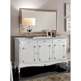 Kommoden Italienische Möbel Massiv Spiegel 2tlg Kommode Sideboard Schrank Holz - Weiß