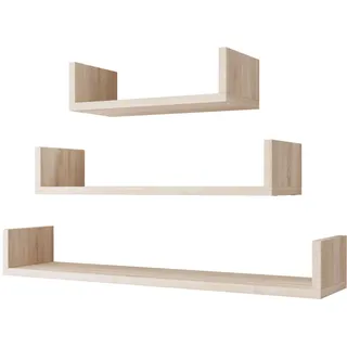 Mirjan24 Wandregal Trio 004 , Sonoma Eiche , Holzwerkstoff , Rechteckig , 80x11x18 cm , Wohnzimmer, Regale, Wandregale