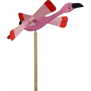 Windrad Holz Vogelvertreiber Garten Flamingo Rosa - Rosa