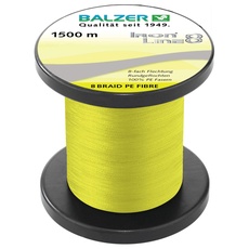 Balzer Iron Line 8-1500m geflochtene Schnur zum Spinnfischen, Farbe:Gelb, Durchmesser/Tragkraft:0.14mm / 10.7kg
