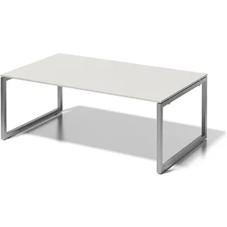 BISLEY Cito Chefarbeitsplatz/Konferenztisch, 740 mm höhenfixes O-Gestell, Metall, Gw355 Dekor Grauweiß, Gestell Silber, 120 x 200 x 85 cm
