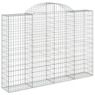 vidaXL Gabione mit Hochbogen 200x30x140/160 cm Verzinktes Eisen - Silber