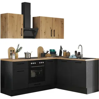 BASIC by Balculina Winkelküche L-Form 210 x 175 cm schwarz