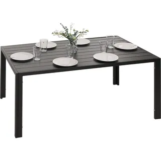 Alu-Esstisch HWC-N40, Tisch Bistrotisch Gartentisch Balkontisch, wetterfest 140x80cm - anthrazit - Grau