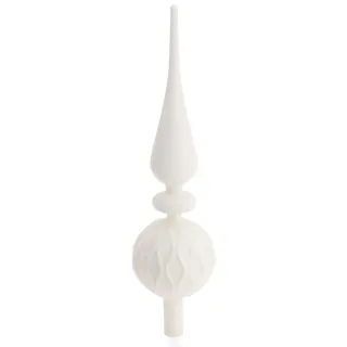 com-four® Weihnachtsbaumspitze glänzend - Christbaumspitze aus echtem Glas für Weihnachten - Tannenbaumspitze für den Christbaum (31cm - Just White)