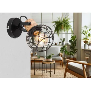 GLOBO Deckenstrahler 1-flg. 20x17,5x12 cm Holz/Metall