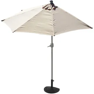 Mendler  Parla 285 x 145 cm creme halbrund Gestell Alu inkl. Ständer