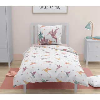 Home Linge Passion Bettwäsche für Kinder, 100% Baumwolle, 57 Fäden/cm2, Weiß, 140 x 200 cm