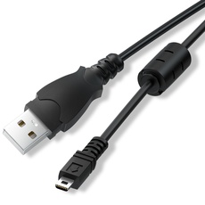 LEAGY 2.0 USB-Digitalkamerakabel, A auf Mini-B 8-polig USB Kabel mit Ferriten für Sony, Pentax, Pana Sonic, Nikon, Fujifilm Digitalkamera, 2m, Schwarz