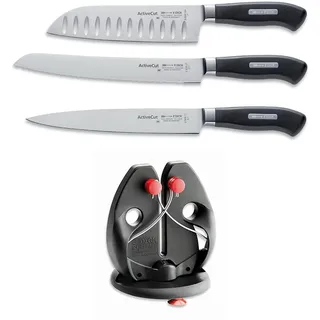 F.Dick F. DICK ActiveCut Set (4-Teiliges Messerset, bestehend aus Santoku/Brotmesser/Tranchiermesser/Rapid Steel, Küchenmesser) 89090000