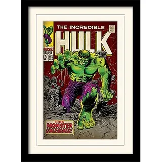 Pyramid International MP11021P-PL Incredible Hulk (Monster Unleashed) montiert und gerahmt, Mounted 250 GSM Paperwrap MDF, Mehrfarbig, 44 x 33 x 4 cm