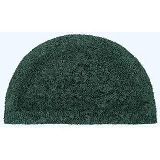 Homescapes Halbrunde Badematte waldgrün, Premium Badvorleger 50x80 cm, Badteppich Baumwolle mit Wende-Design