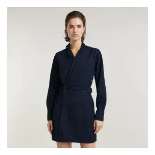 G-Star für Damen. D25350-D539-G839 Wickelkleid navy (XS), Lässig, Baumwolle, Langarm, Marine