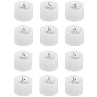 LED-Teelichter | LED-Kerzen | Ø 3,6cm | 3,2 cm hoch | warmweiß | mit Timer-Funktion (6 Stunden AN | 18 Stunden AUS) | 12 Stück