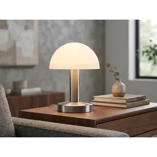 Kleine Tischlampe mit Glas Lampenschirm, Nachttischlampe touch dimmbar Höhe 21cm