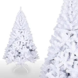 Jopassy Weihnachtsbaum künstlicher Tannenbaum inkl. Baumständer Metall Weiß 210cm - Weiß