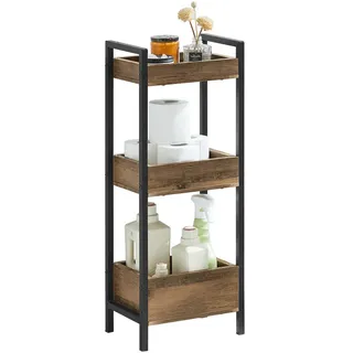 SoBuy Badregal mit 3 Ablagefächern, bis 30kg Tragkraft, 28x74x20cm