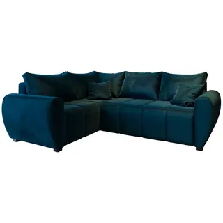 masseno Eckcouch Polyester 3-Sitzer Blau