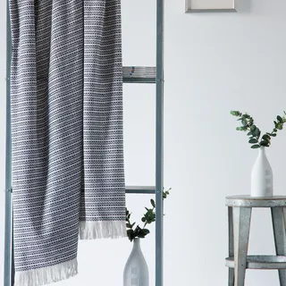 VIALMAN Plaid Seul Farbe Blau | Mehrzweck-Tagesdecke 130 x 170 cm | Plaid Sofa | Überwurf | Überwurf für Sofa