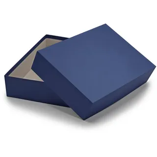 Geschenk- und Aufbewahrungsbox DIN A4 - Karton mit Deckel - 1 Stück - Farbe: Dunkelblau (Blau) - 302 x 213 x 70 mm