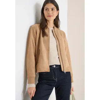 Blouson CECIL, Damen, Gr. L (42), golden camel, Web, Obermaterial: 94% Polyester, 6% Elasthan. Futter: 100% Polyester, unifarben, regular fit normal, Rippbündchen, Jacken Blouson, mit Taschen