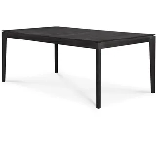 Ethnicraft Bok Outdoor-Esstisch 200x100cm lackiertes Teakholz schwarz rechteckig