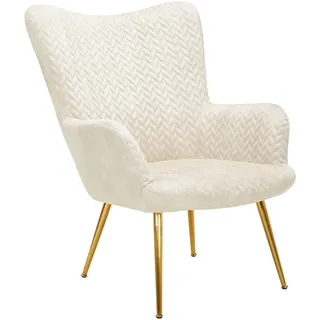 Ambia Home Ohrensessel , Beige , Metall, Textil , 74x96x83 cm , Wohnzimmer, Sessel, Ohrensessel