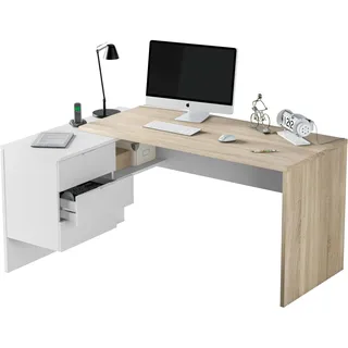 Habitdesign Schreibtisch Office Weiß / Braun