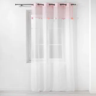 Douceur d'intérieur, Ösenvorhang Elfika, 140 x 240 cm, sandgestrahlt, Top aus Polycotton und Bommel