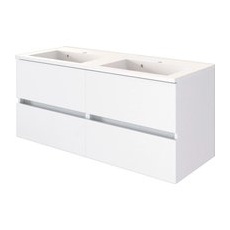 Held Möbel Doppelwaschtisch Verona 120 cm x 56 cm x 47 cm Weiß-Weiß