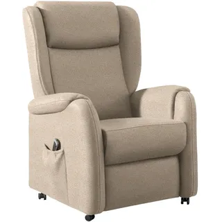 Cantus Ohrensessel , Creme , Textil , 85x117x84 cm , Goldenes M , Lederauswahl, Stoffauswahl, Relaxfunktion , Wohnzimmer, Sessel, Ohrensessel