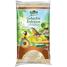 Dehner Natura Premium Wildvogelfutter, gehackte Erdnüsse schalenfrei, Ganzjahresfutter proteinreich / energiereich, hochwertiges Vogelfutter für Wildvögel, 1 kg