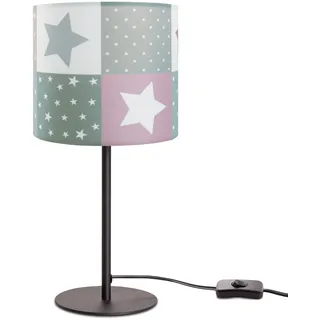 Paco Home Tischleuchte »Cosmo 345«, 1 flammig, Leuchtmittel E14   ohne Leuchtmittel, Kinderlampe LED Kinderzimmer, Sternen-Motiv, Deko Tischleuchte E14, schwarz